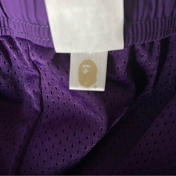 BAPE Purple Tiger SHORTS sz M Bathing Ape Japan Polyester Elastic Waist - Picture 10 of 12